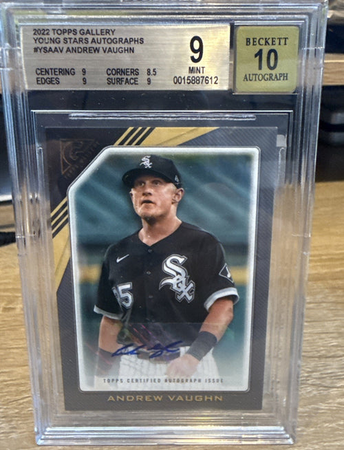 2022 TOPPS GALLERY ANDREW VAUGHN YSA-AV YOUNG STARS AUTO BGS 9 BAS 10