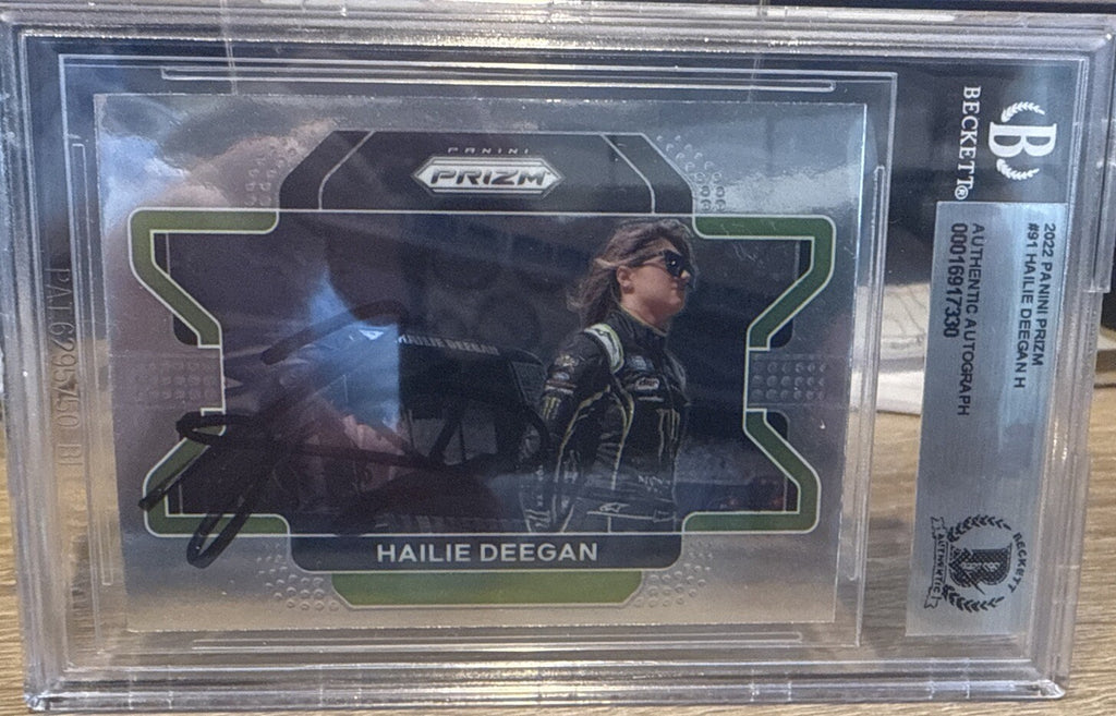 Signed 2022 Panini Prizm #91 Hailie Deegan Beckett Auto  BAS Slab