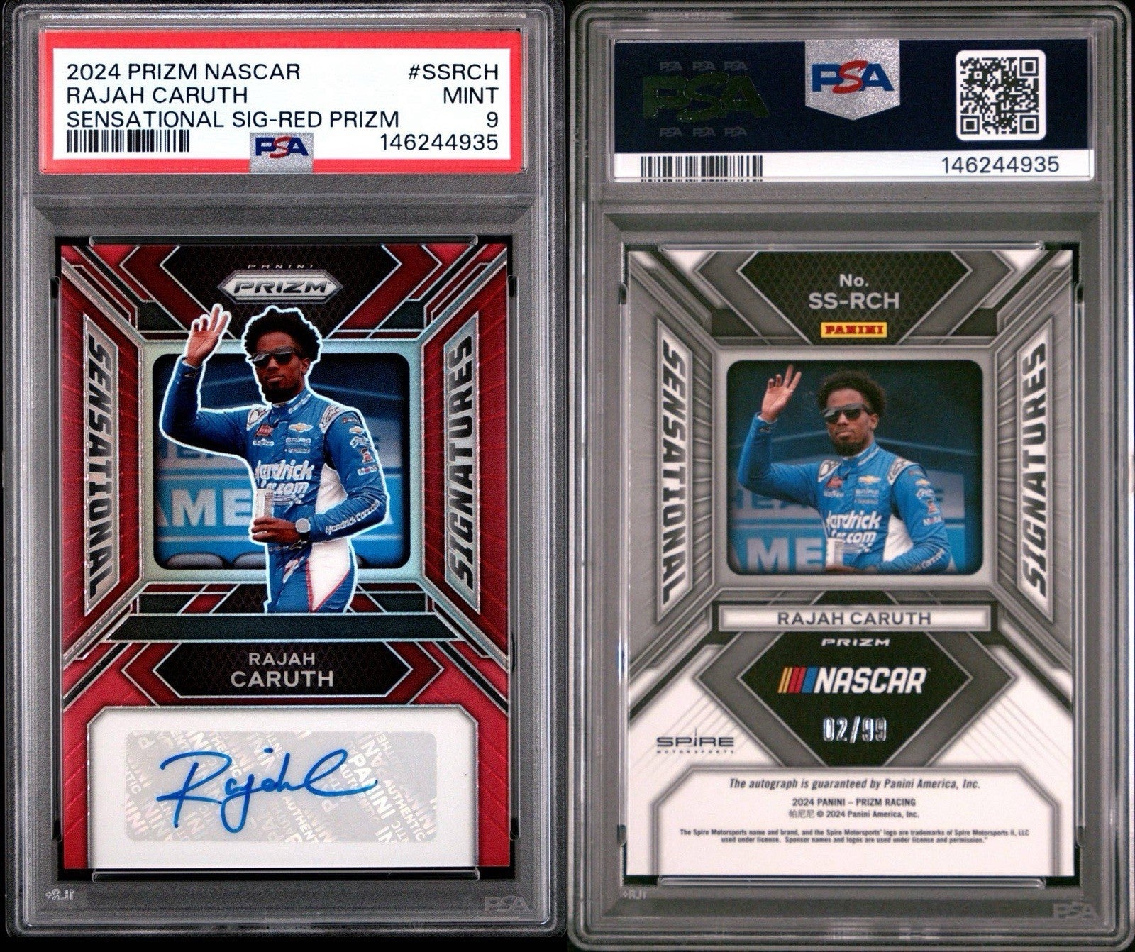 2024 Prizm - Rajah Caruth #SS-RCH - Red Auto /99 - PSA 9 Mint