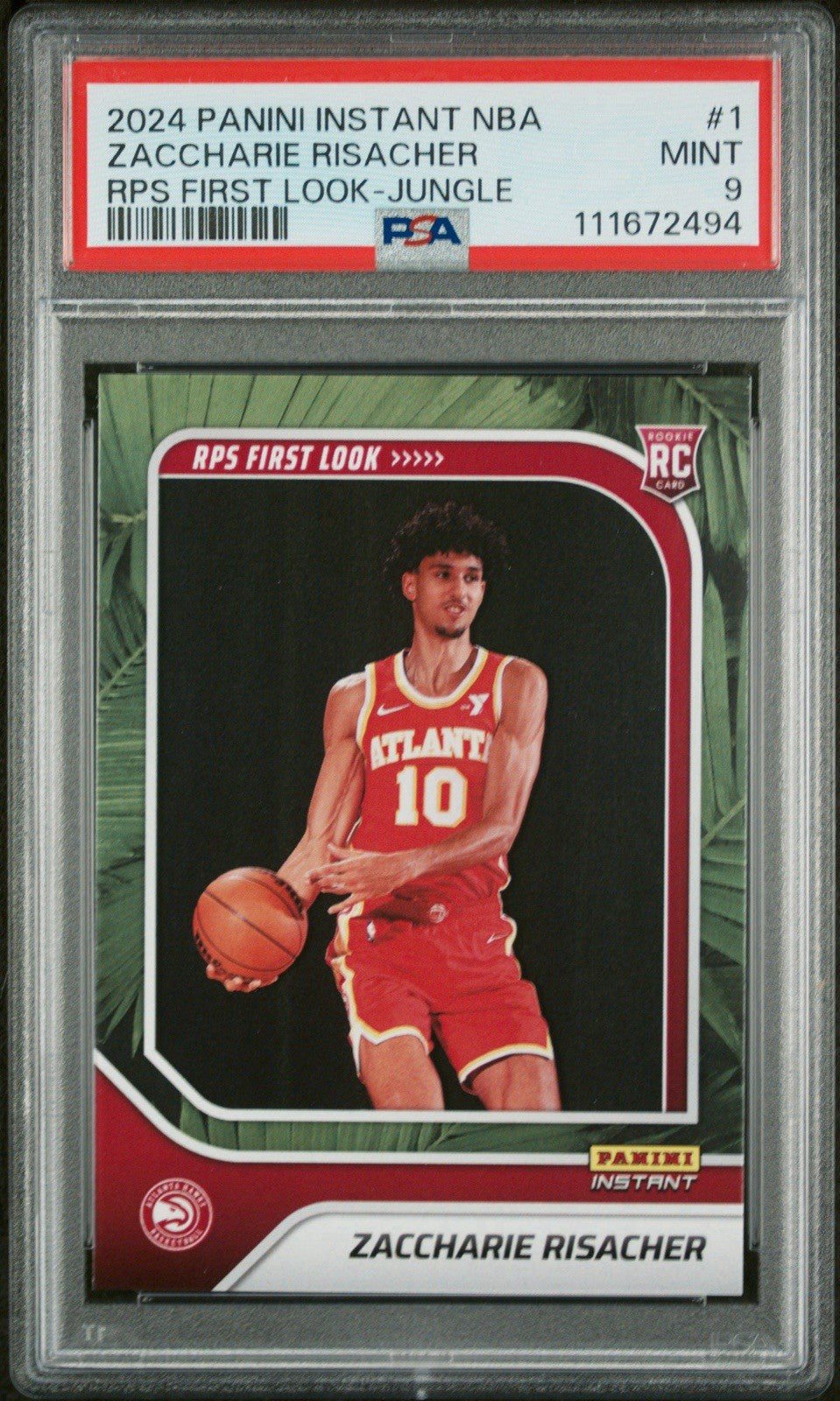 2024 PANINI INSTANT NBA RPS FIRST LOOK JUNGLE ZACCHARIE RISACHER /25 PSA 9 Mint