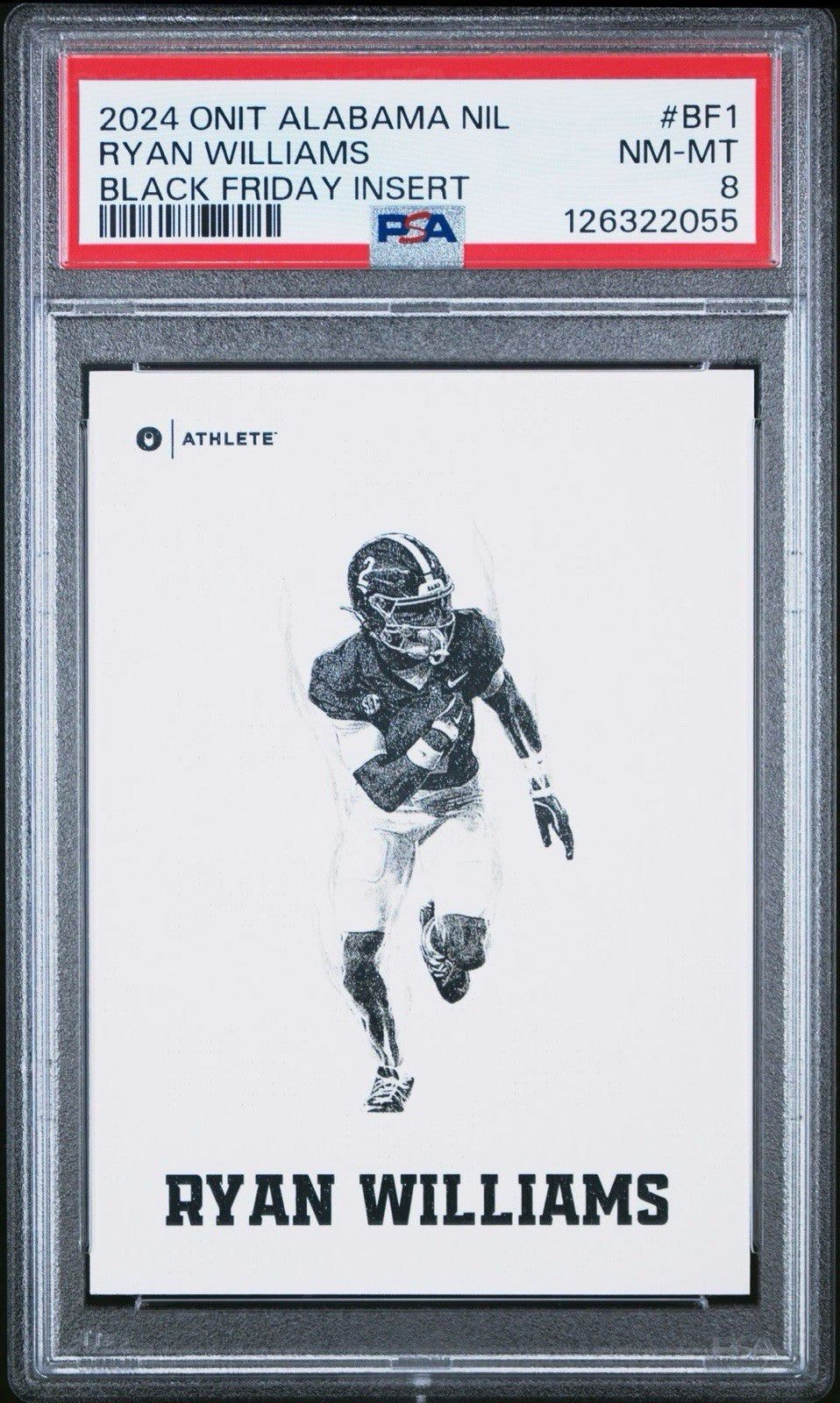 Ryan Williams 2024 Onit Athlete Whiteout #BF-1 - PSA 8