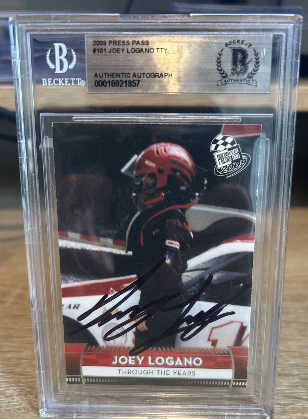 Joey Logano Signed 2009 Press Pass TTY  #101 Beckett BAS Slab