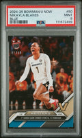 2024-25 Bowman U Now #50 Mikayla Blakes Blue #d /49 - PSA 9 Mint