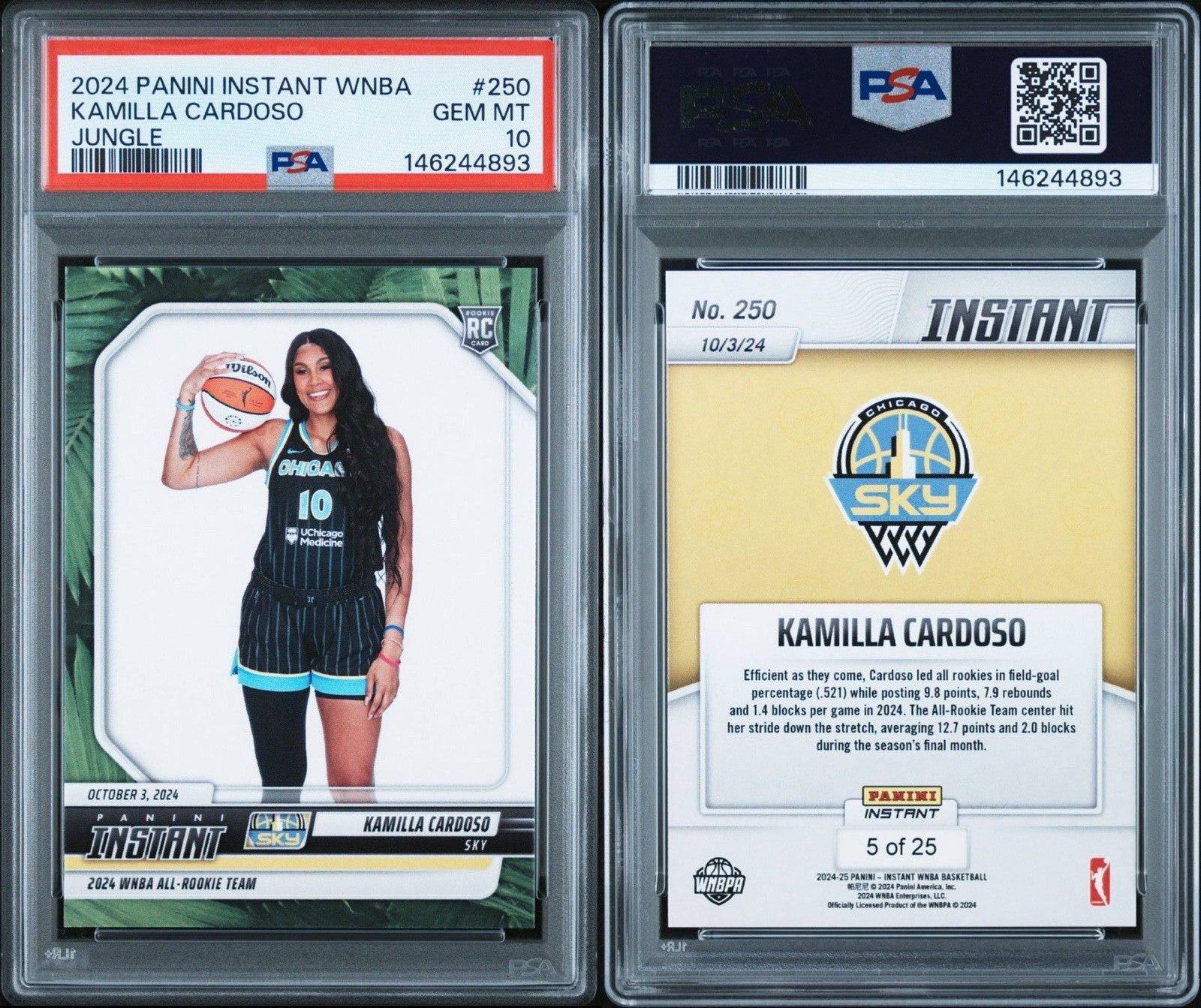Kamilla Cardoso 2024 Panini Instant #250 Jungle /25 - PSA 10 Gem