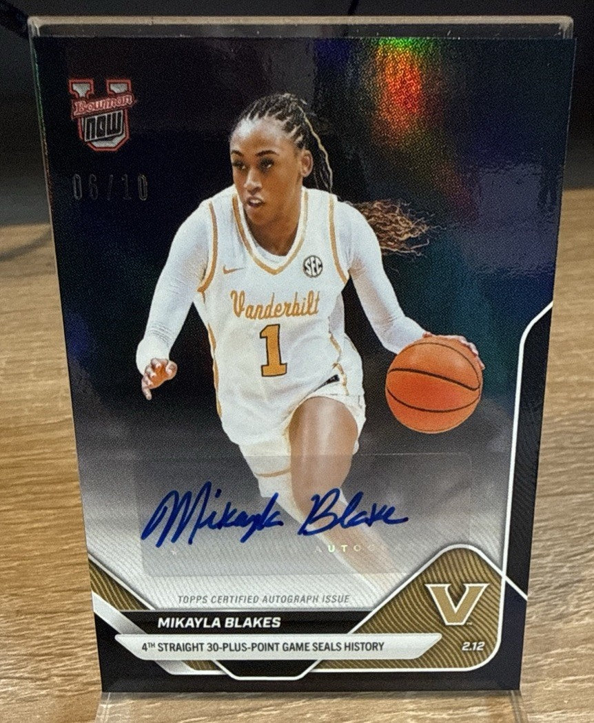 Mikayla Blakes 2025-26 Bowman U NOW Basketball 73A Black Foil Auto #d /10