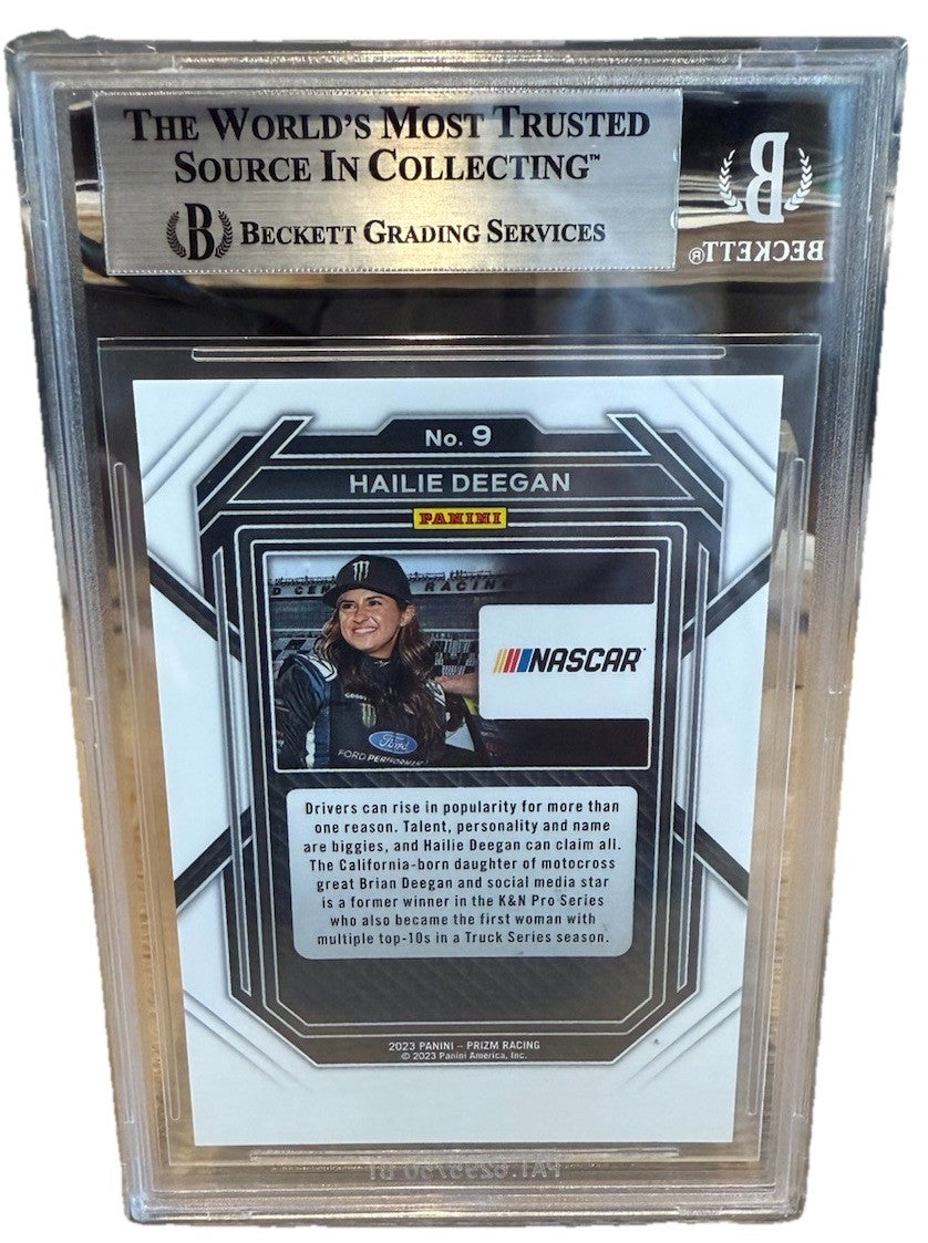 Signed 2022 Panini Prizm #9 Hailie Deegan - Beckett BAS Slab