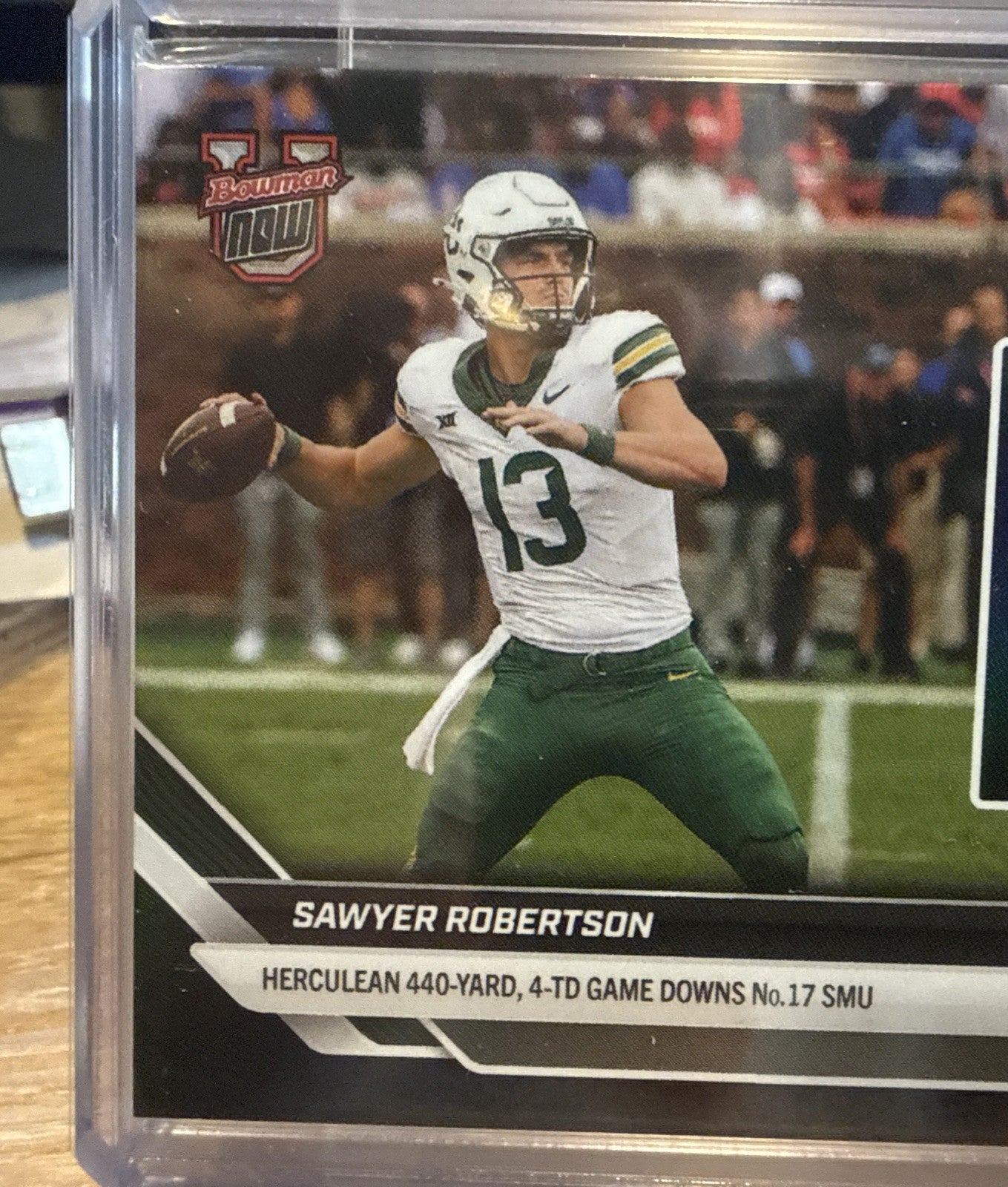 Sawyer Robertson 2025 Bowman U NOW Football 6 Black Foil 3 color Relic /10