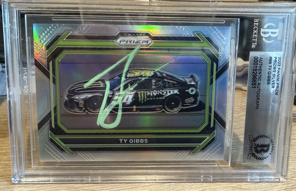 Ty Gibbs Signed 2023 Panini Prizm #99 Auto - Beckett BAS Slab