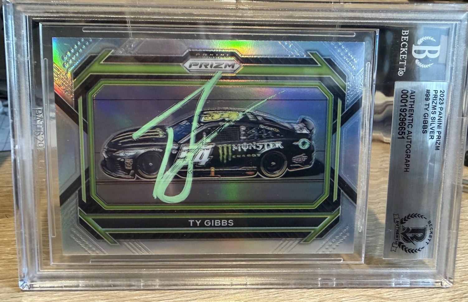Ty Gibbs Signed 2023 Panini Prizm #99 Auto - Beckett BAS Slab