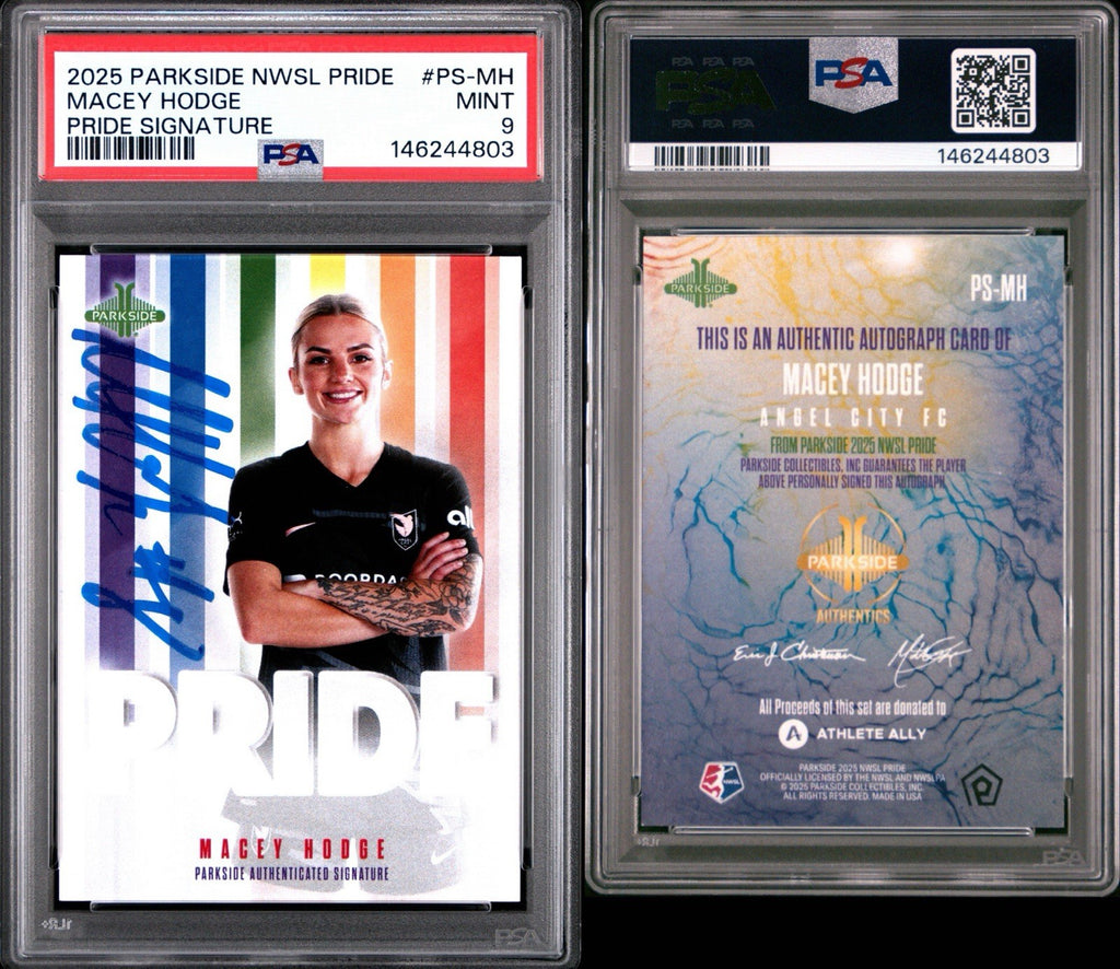 2025 PARKSIDE NWSL Pride MACEY HODGE RC AUTO SIGNATURE SERIES #PS-MH - PSA 9