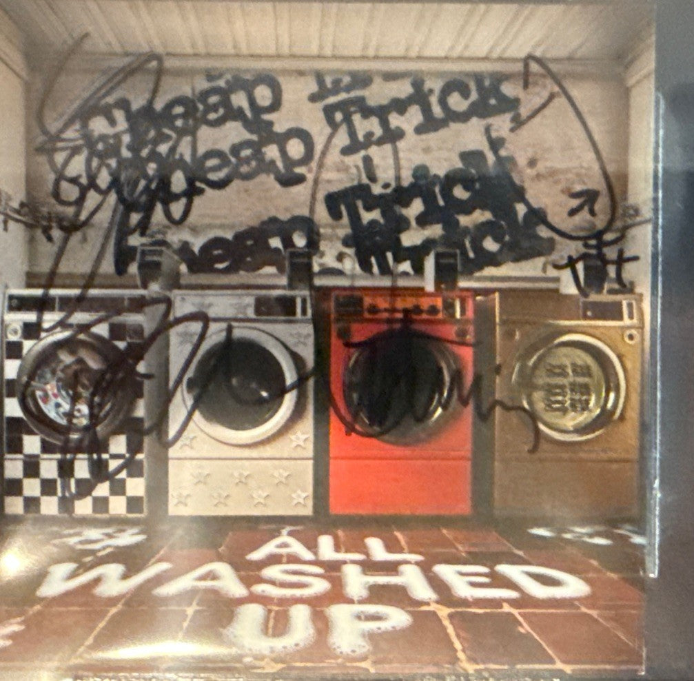 Cheap Trick - Band SIGNED CD Insert “All Washed Up” - Beckett BAS Encased Slab
