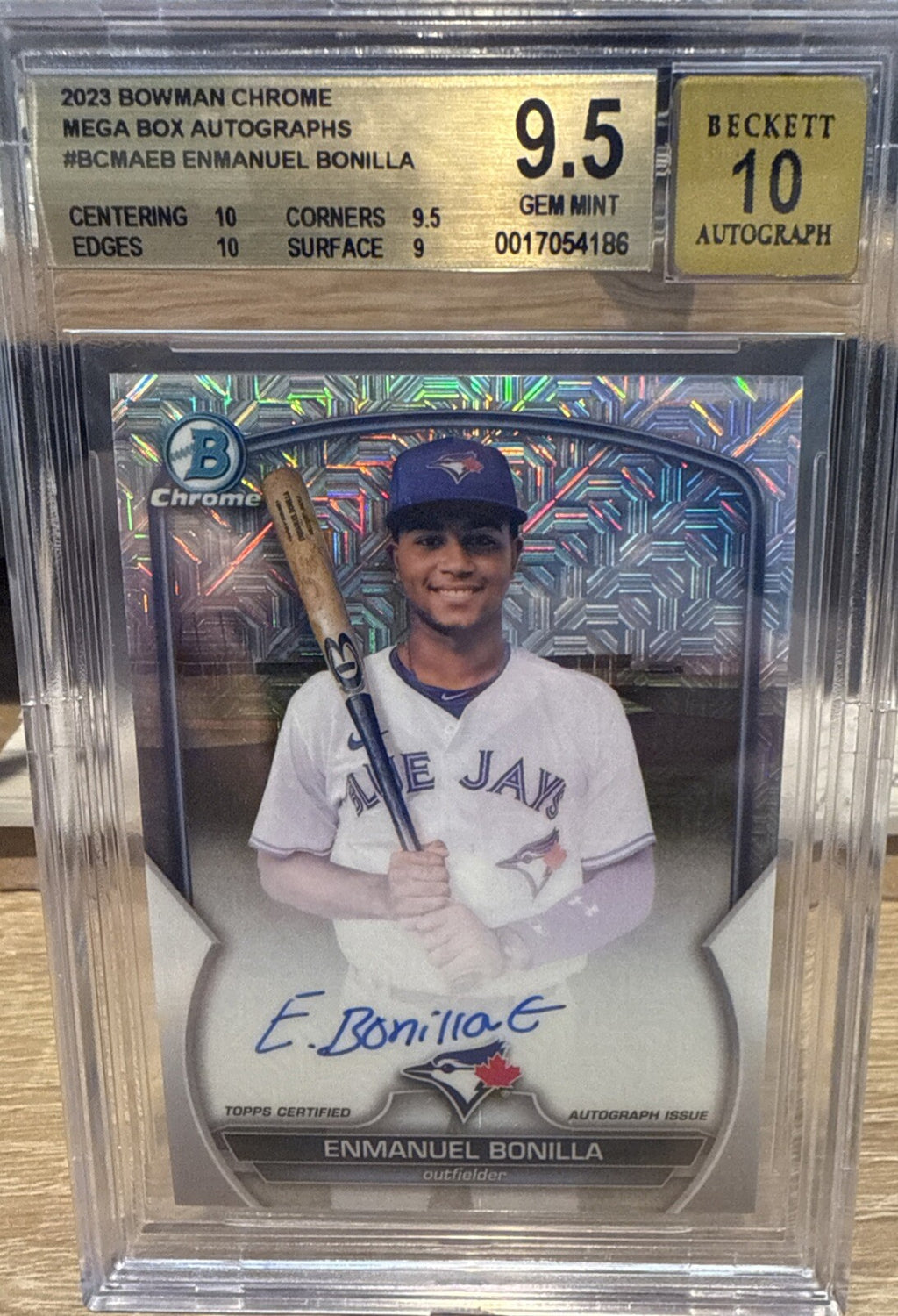 BGS 9.5 Auto 10 Gem Mint - 2023 Bowman Chrome Mega Box Enmanuel Bonilla Auto
