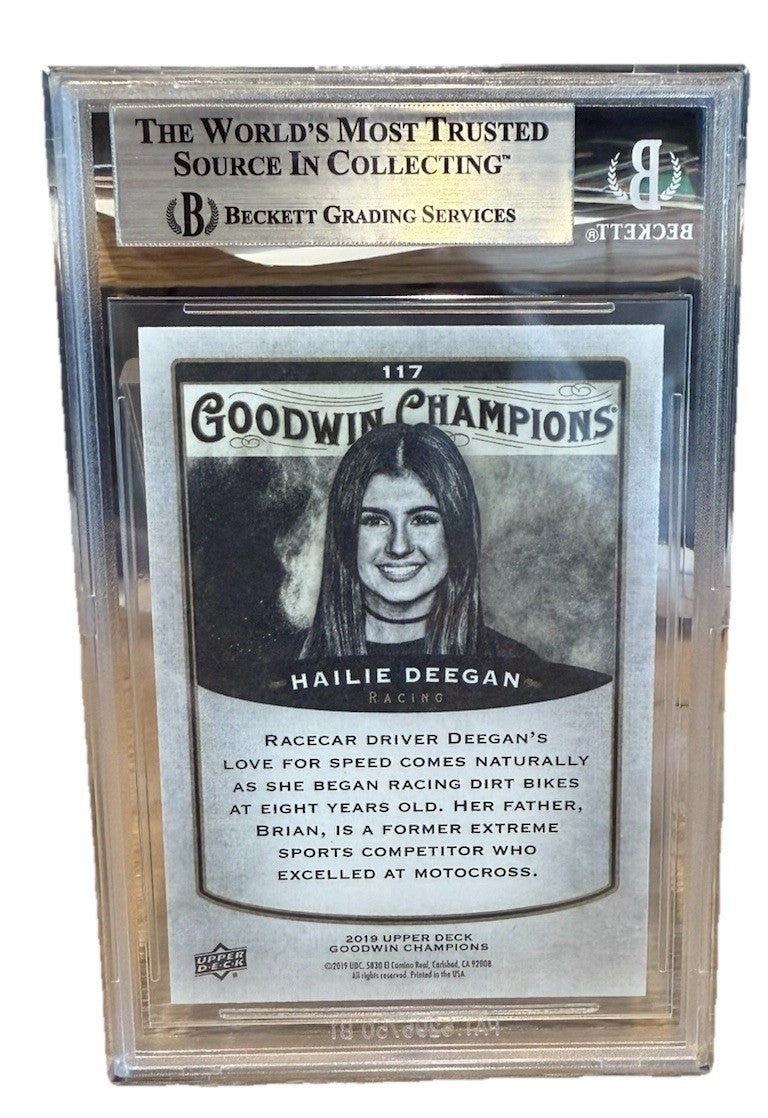 Signed Hailie Deegan 2019 Goodwin Champions #117 SP Auto - Beckett BAS Encased