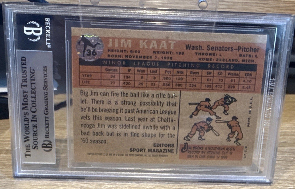 Jim Kaat 2001 Topps Archives #72 Beckett BAS Signed Inscribed HOF 2022 Autograph