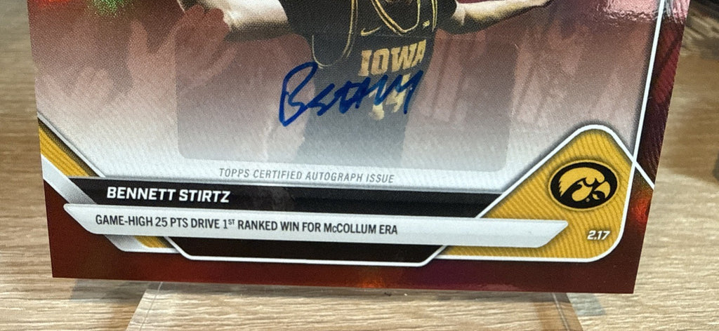 2025-26 Bowman U Now - Red Foil #77-A Bennett Stirtz - Auto #d /5 Ranked Win