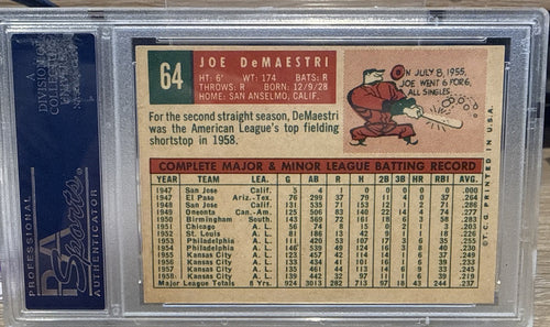 1959 Topps #64 Joe DeMaestri PSA 8 NM-MT