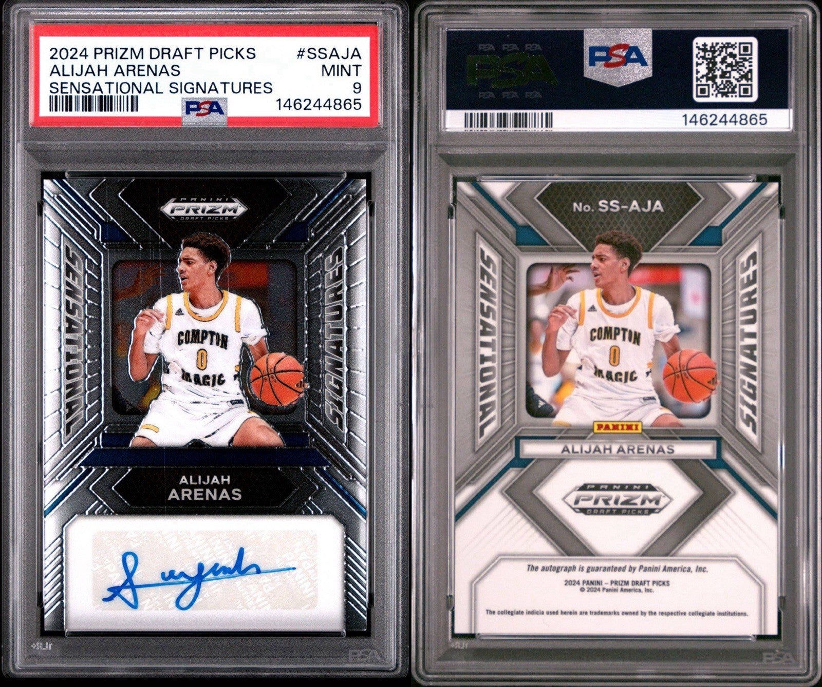 ALIJAH ARENAS Auto - 2024 Prizm Draft Sensational Signatures RC PSA 9 Mint