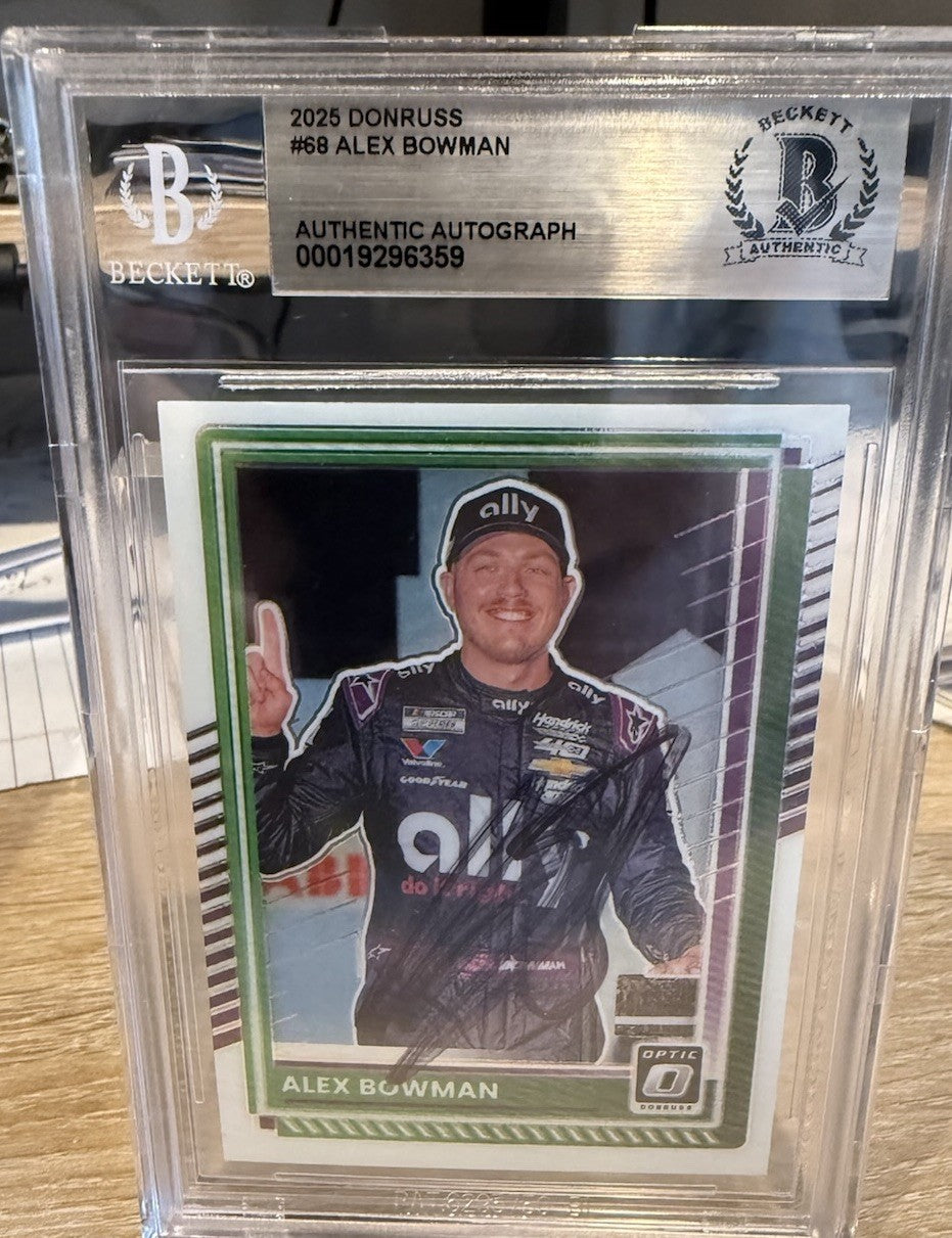 Signed Alex Bowman 2025 Donruss Optic  #68 - Beckett BAS Slab