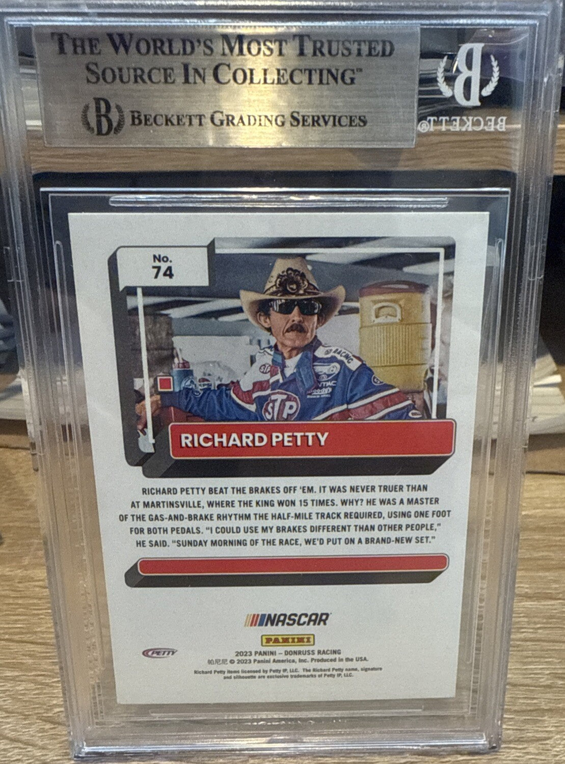 Signed 2023 Donruss #74 Richard Petty BAS Slab Beckett