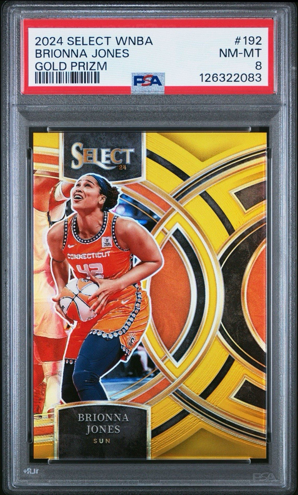 2024 PANINI SELECT WNBA BRIONNA JONES GOLD PRIZM /10 #192 - PSA 8