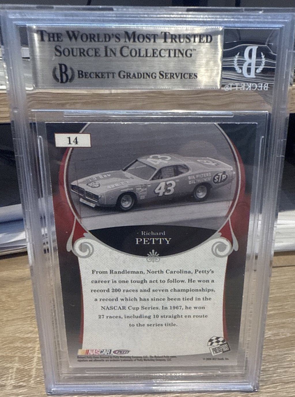 Richard Petty 2006 Press Pass Legends #14 Auto Beckett BAS Slabbed