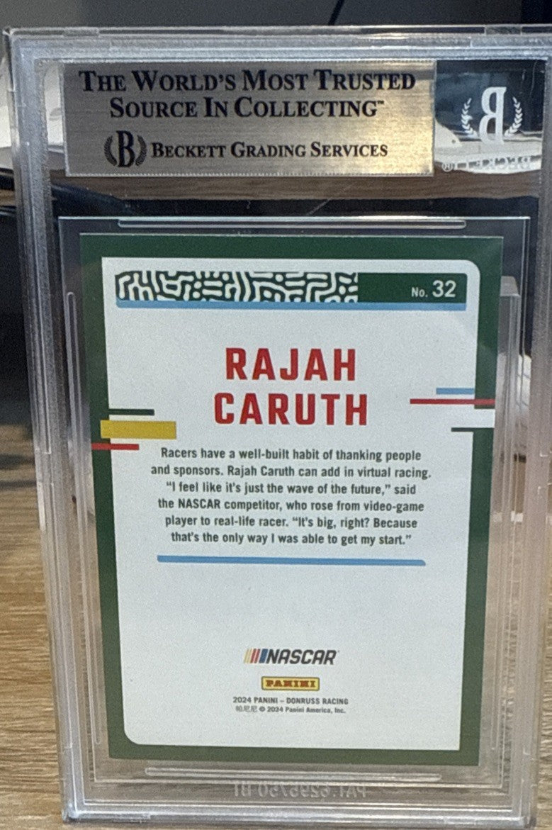 Signed RAJAH CARUTH 2024 Donruss #32  - Beckett BAS Slab