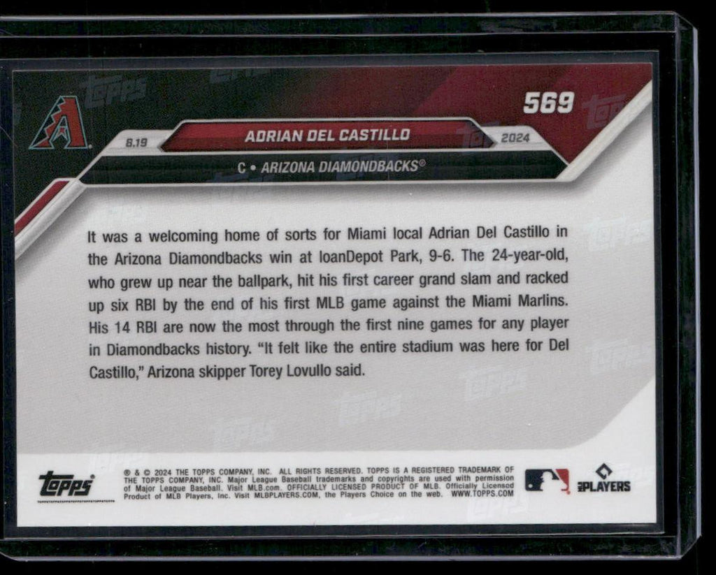2024 Topps Now #569 Adrian Del Castillo Purple Parallel /25