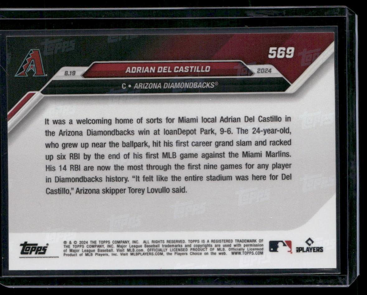 2024 Topps Now #569 Adrian Del Castillo Purple Parallel /25