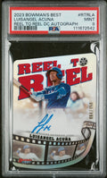 2023 Bowman's Best Luisangel Acuna Reel to Reel Die Cut #d /150 Auto PSA 9 Mint