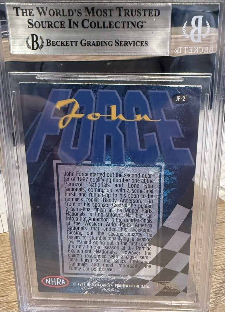 Signed 1997 Hi Tech NHRA #JF2 John Force - Beckett BAS Slabbed