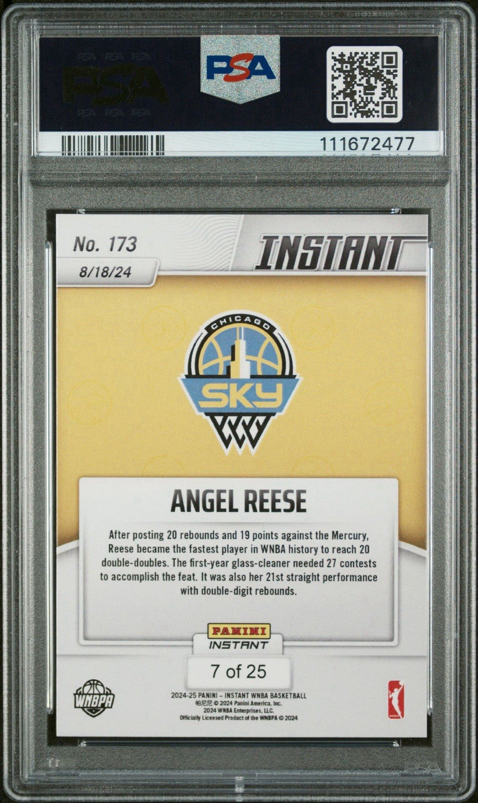 2024 Panini Instant WNBA #173 Angel Reese RC Jungle /25 - PSA 9