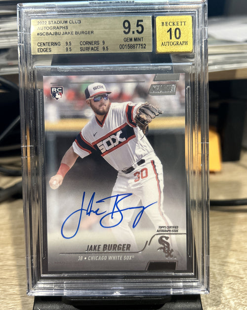 2022 Topps Stadium Club Jake Burger Rookie Auto RC #SCBA-JBU BGS 9.5 Auto 10 Gem