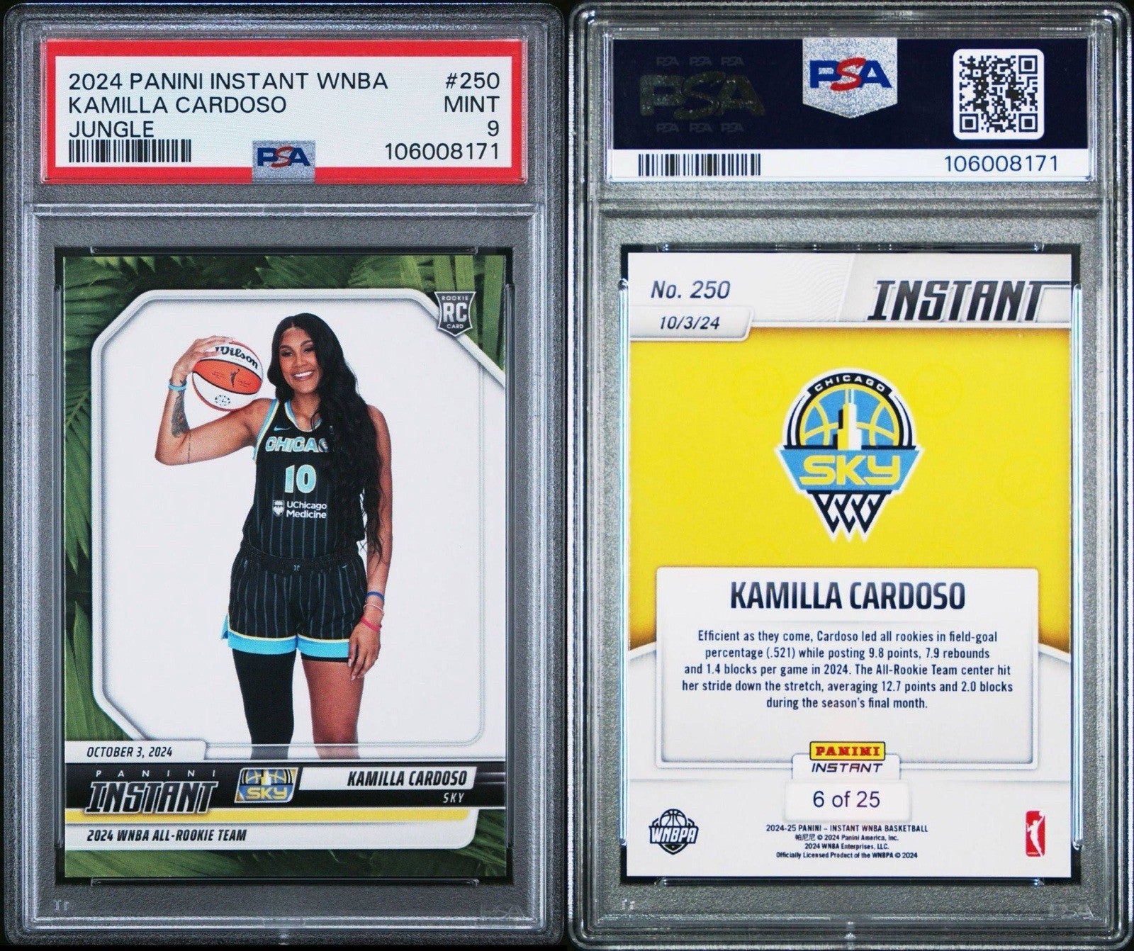 Kamilla Cardoso 2024 Panini Instant #250 Jungle /25 - PSA 9 Mint