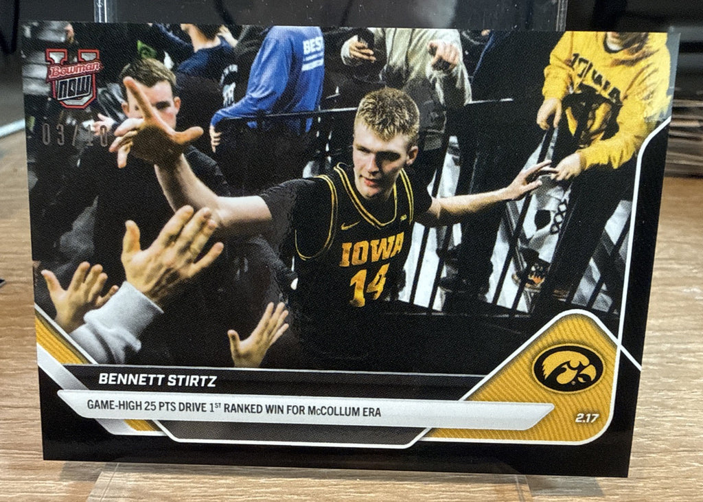 2025-26 Bowman U Now - Black Foil #77-A Bennett Stirtz #d /10 - Ranked Win
