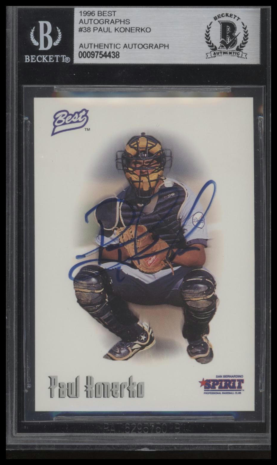 1996 Best #NNO Paul Konerko Autographs BAS Slab