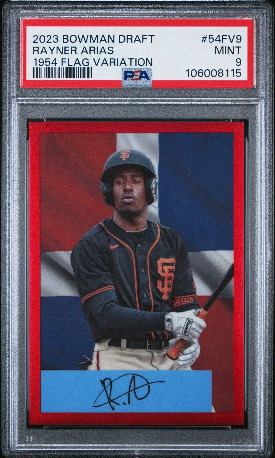 2023 Bowman Draft 1954 Flag Variation Rayner Arias Padres #d /54 PSA 9 MINT