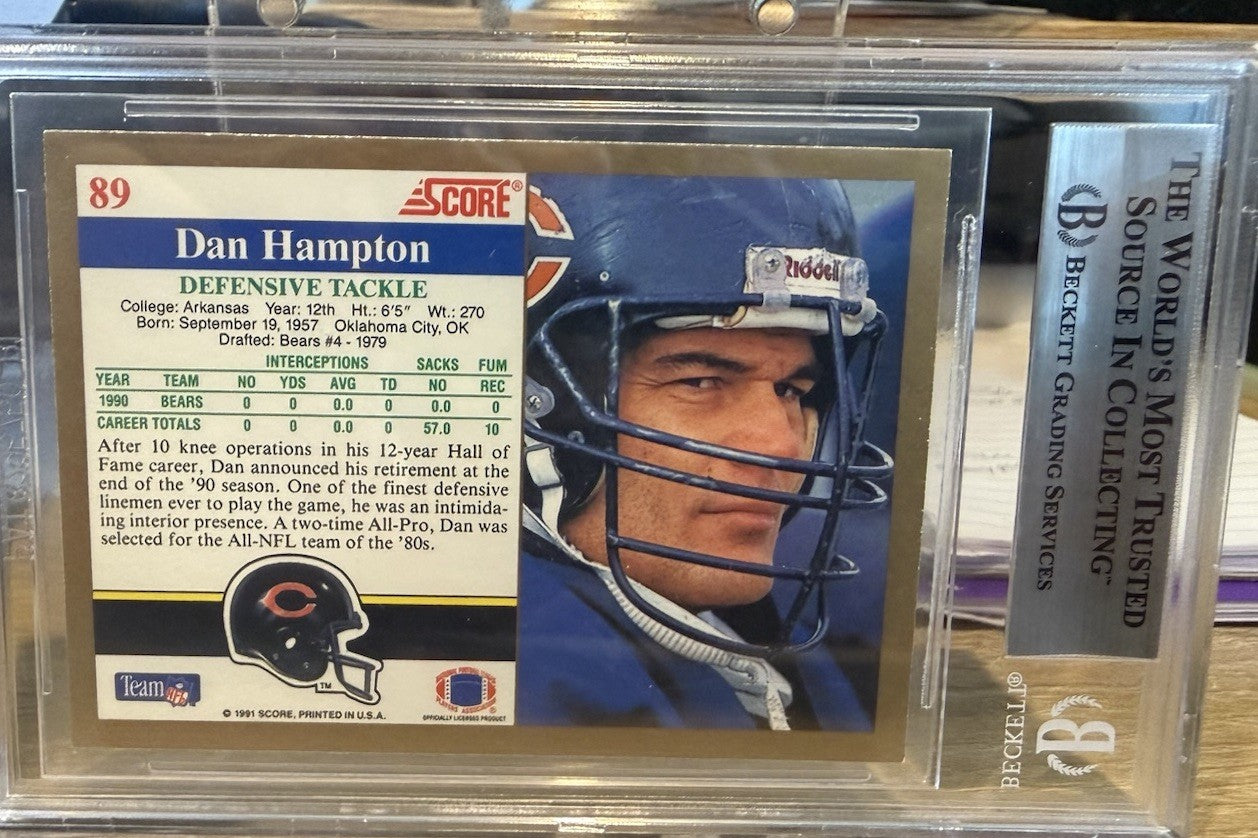 1992 Score Dan Hampton Auto #89 - Beckett BAS Authentic
