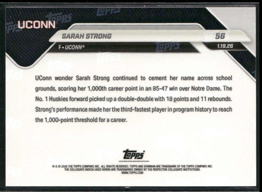 2025-26 Bowman U Now #56 Sarah Strong Gold Foil /50