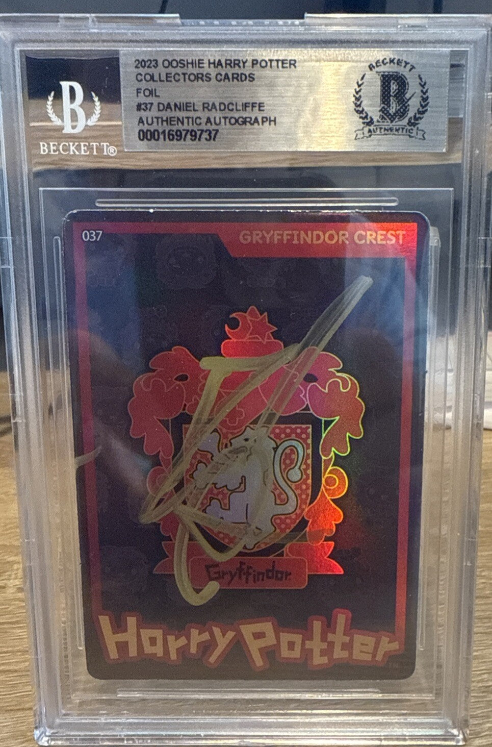 Daniel Radcliffe Signed 2023 Ooshie Harry Potter Collectors Foil #37 BAS Slab