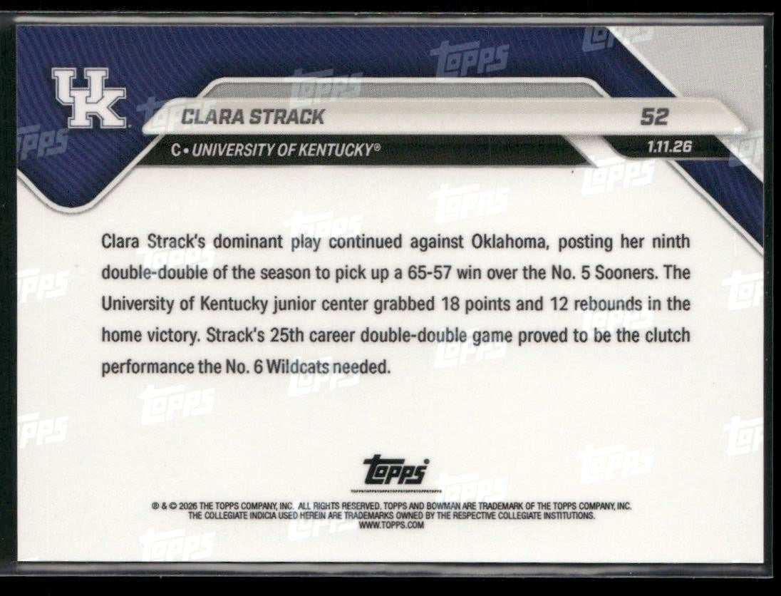 2025-26 Bowman U Now #52 Clara Strack Gold #/50