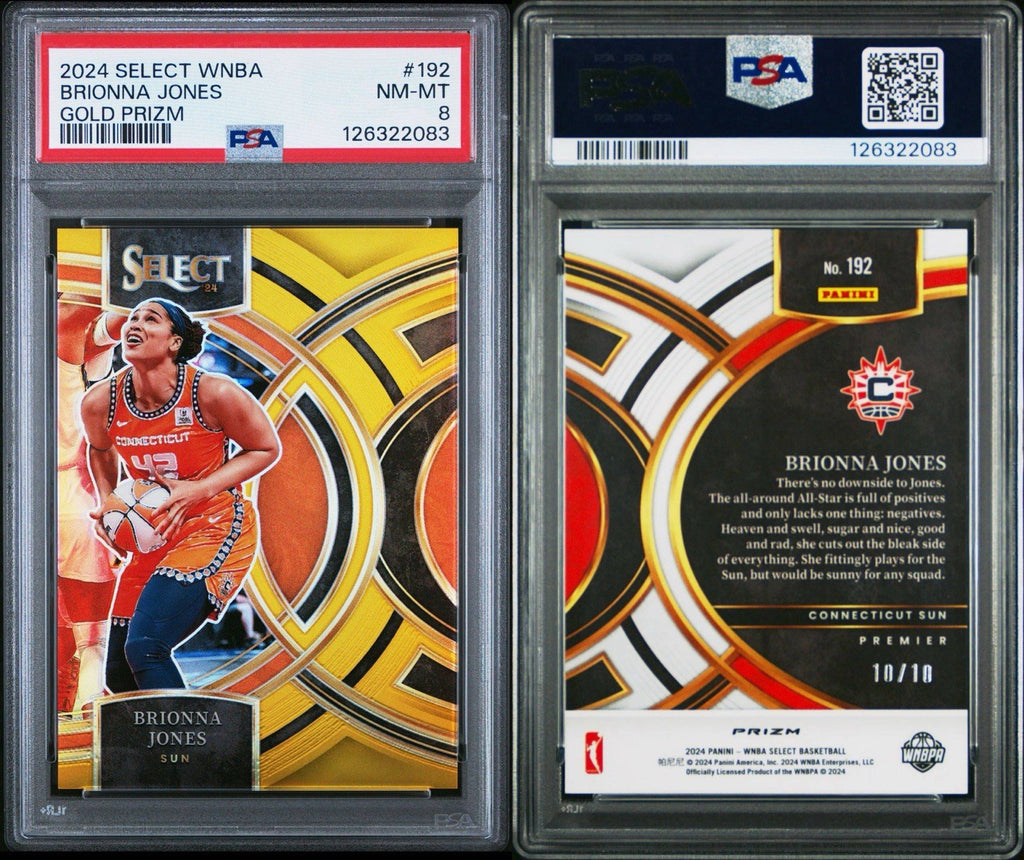 2024 PANINI SELECT WNBA BRIONNA JONES GOLD PRIZM /10 #192 - PSA 8