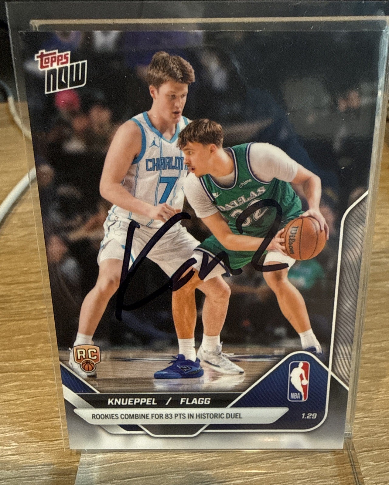 Signed By Kon Knueppel 2025-26 Topps Now Basketball Kon/Flagg RC #152 - IP AUTO