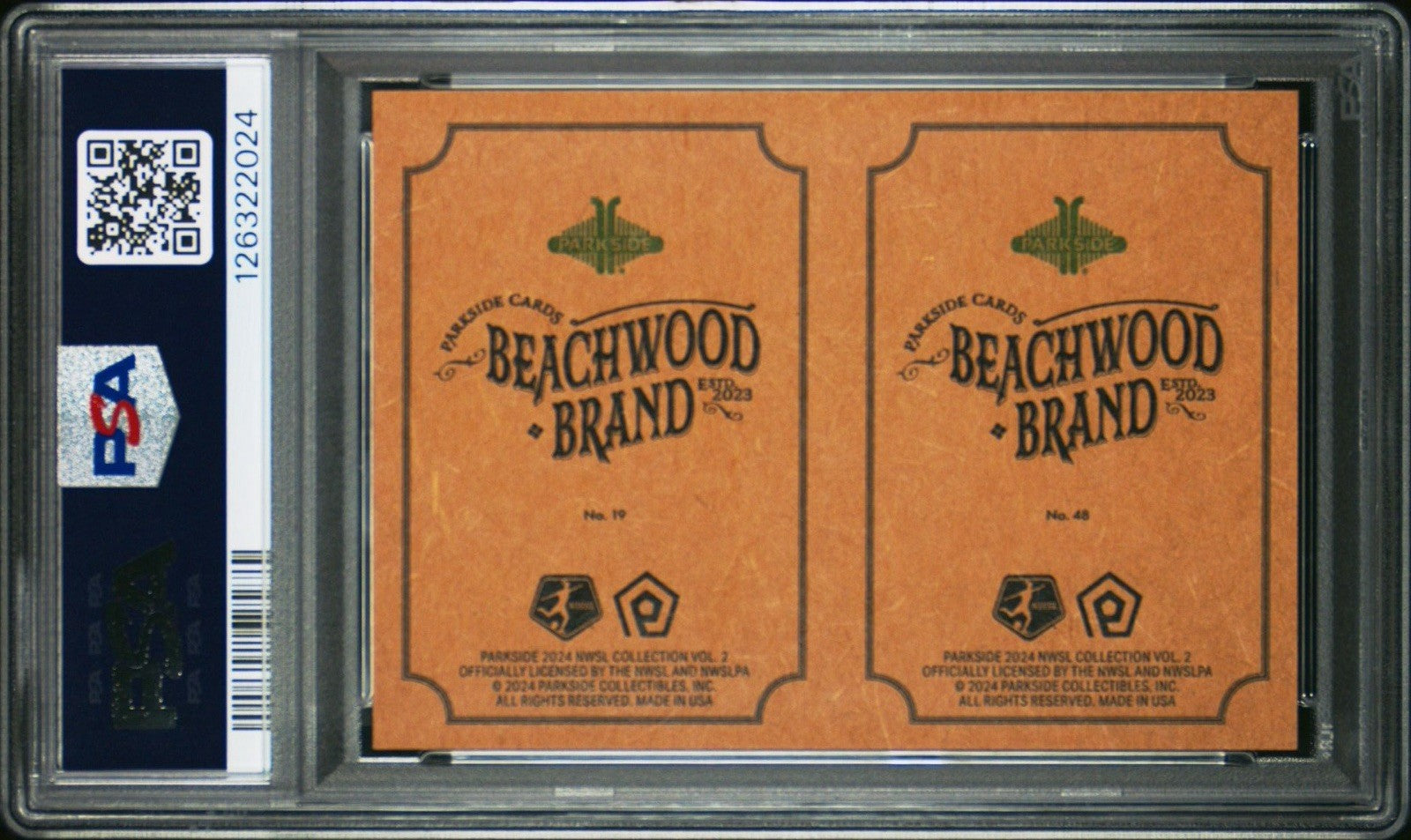 2024 Parkside NWSL Vol 2 Beachwood Brand Croix Bethune Julia Grosso RC - PSA 8