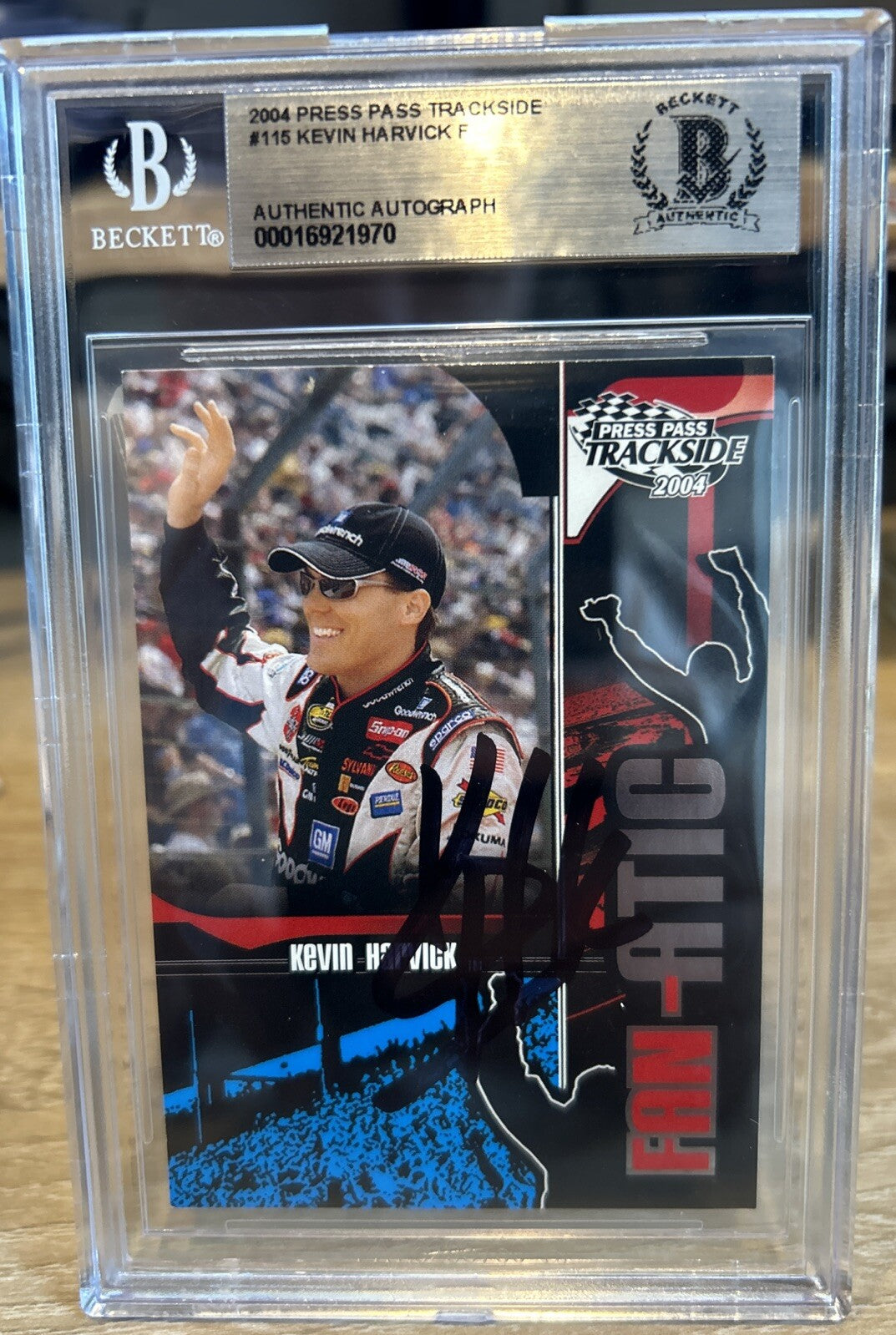 2004 Press Pass Trackside Kevin Harvick Signed Auto Card #115 BAS Certed Slab