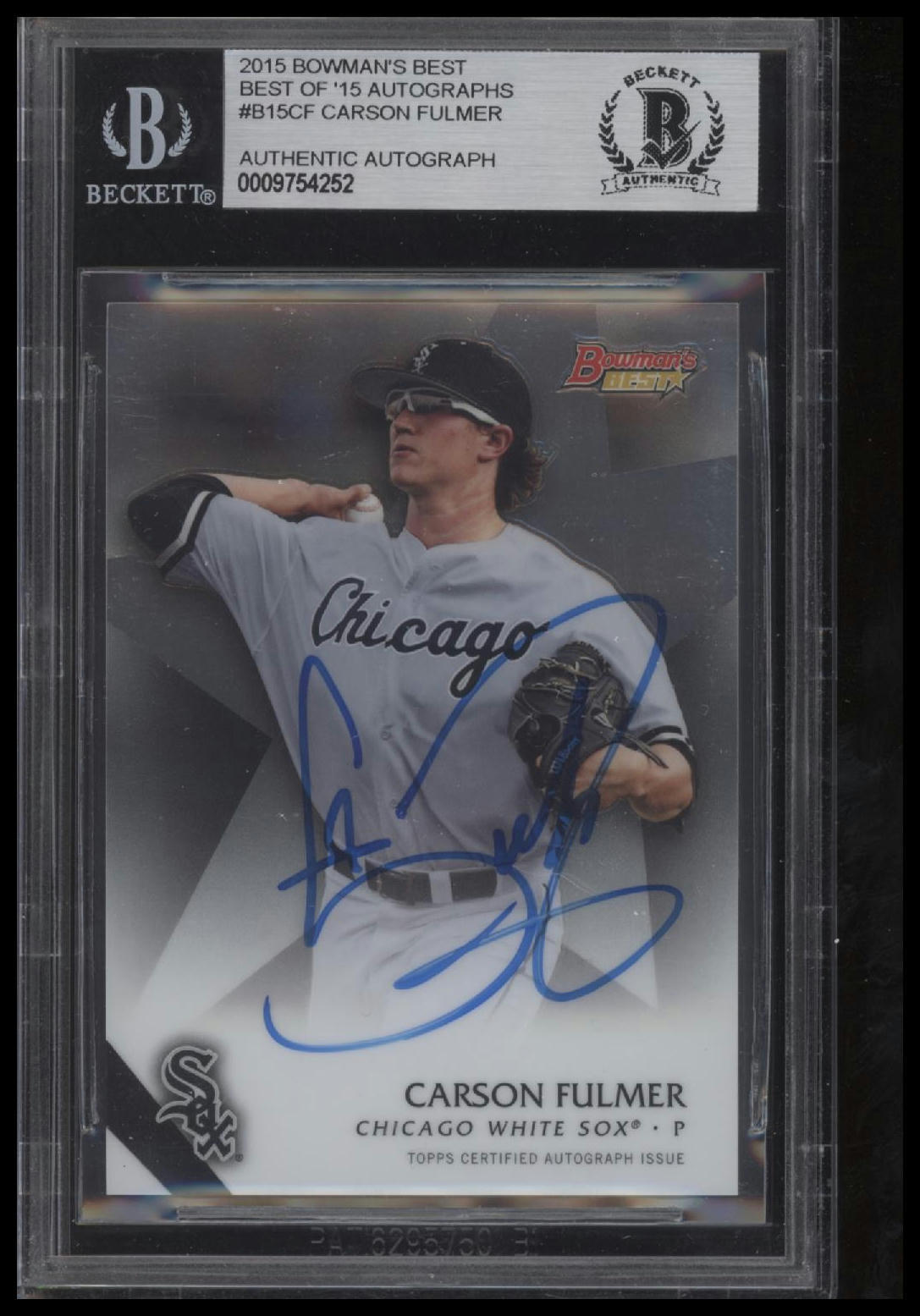 2015 Bowman's Best #B15-CF Carson Fulmer Best of 2015 Autographs BAS Slab