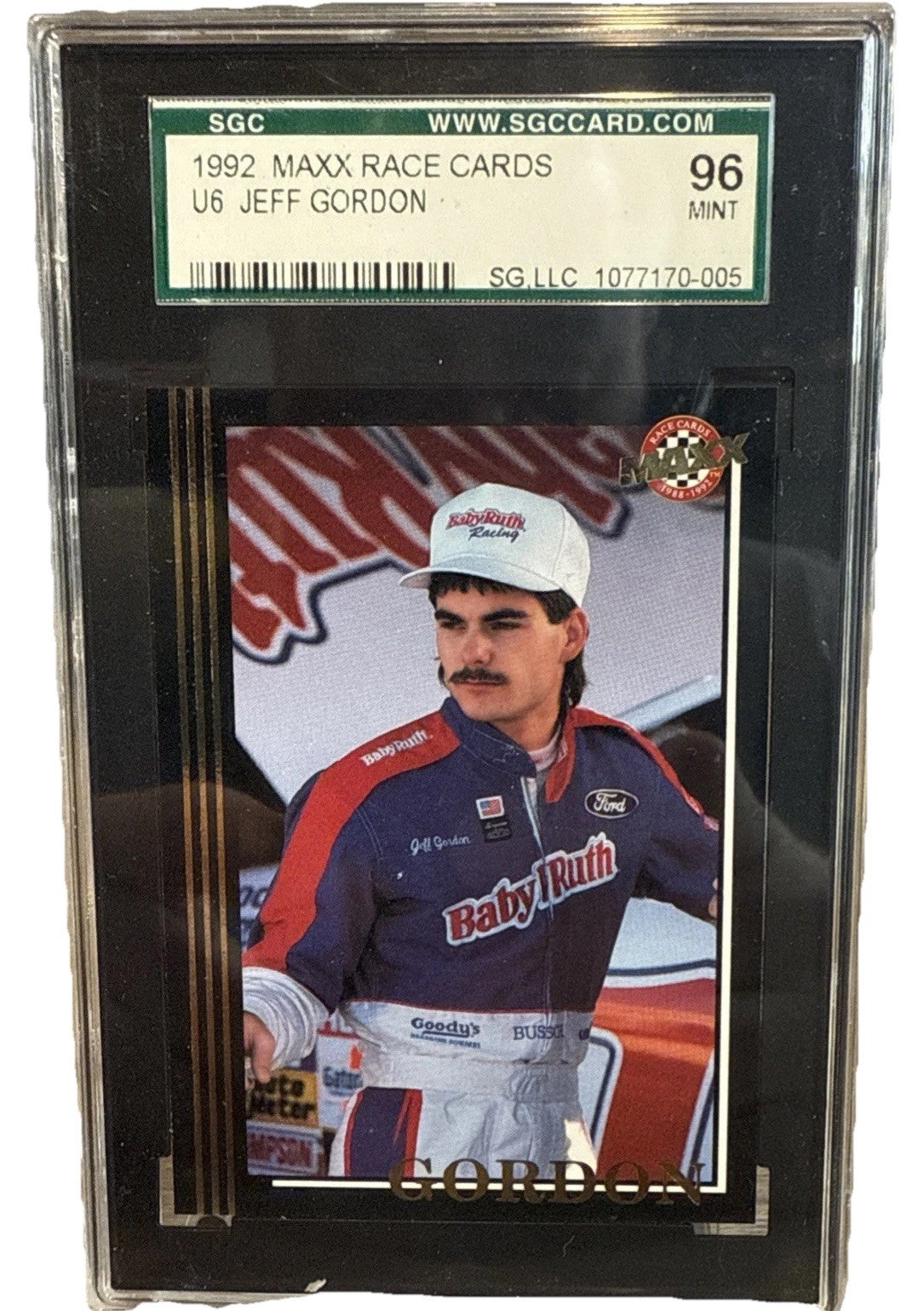 1992 Maxx Update (Black) #U6 Jeff Gordon SGC 96 - Mint