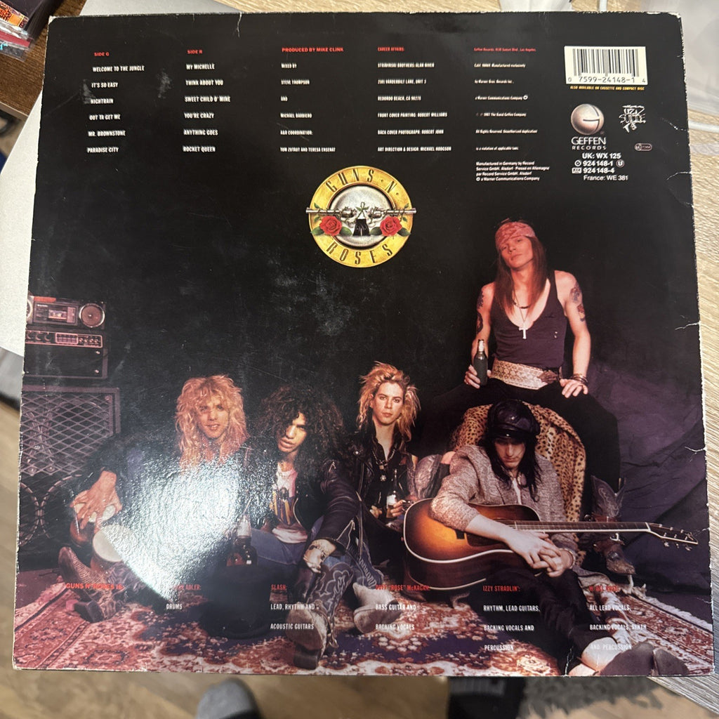 SLASH signed GNR Appetite for Destruction Original VINYL - BAS Beckett Letter