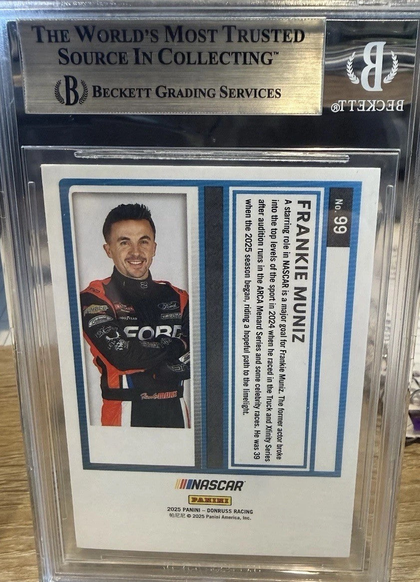 Signed Frankie Muniz 2025 Donruss Red & Blue Rated Rookie - Beckett BAS Slab
