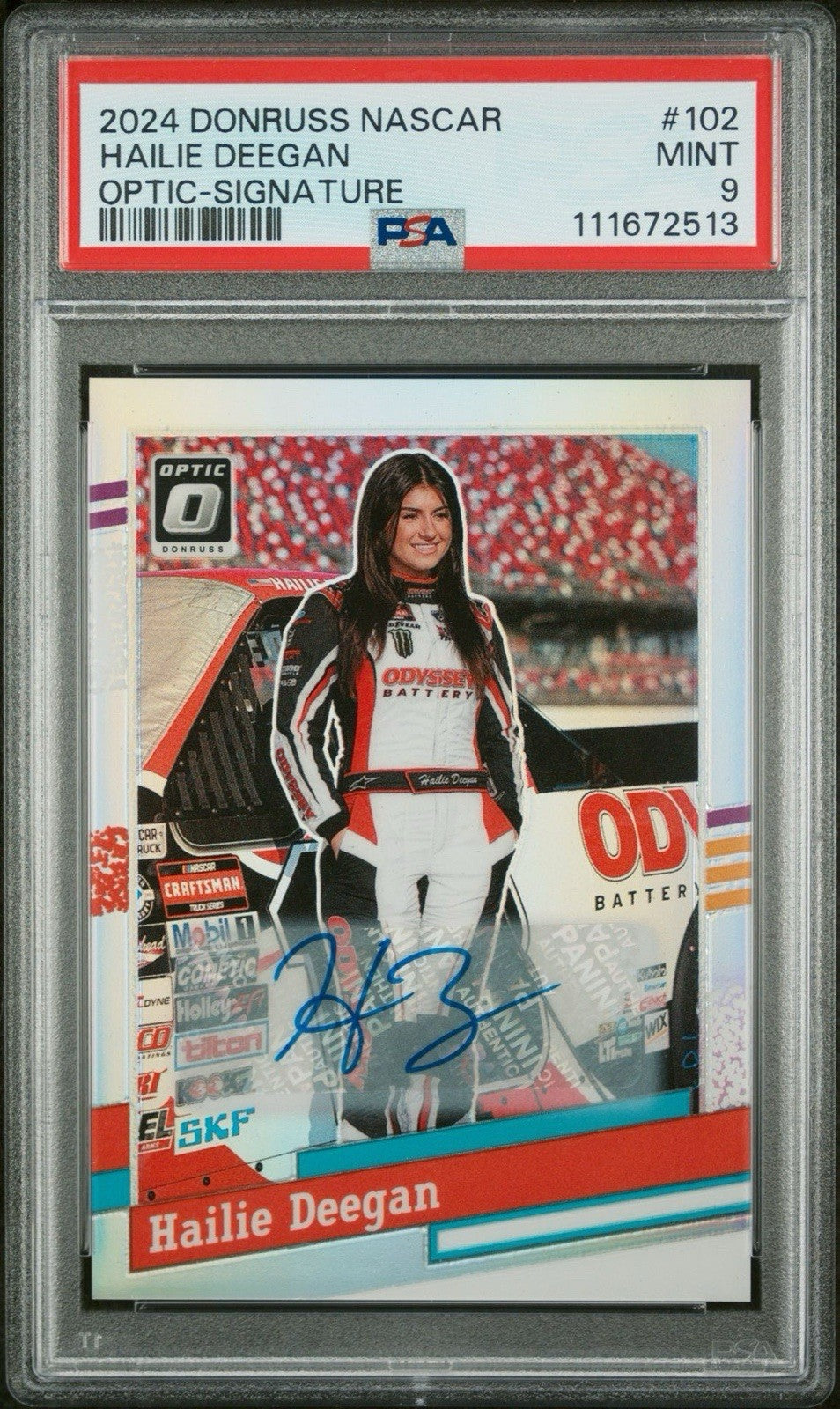 2023 Donruss Optic #102 Hailie Deegan Optic Signature - PSA 9