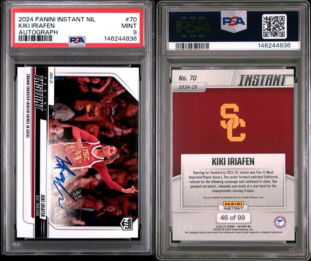 Kiki Iriafen 2024-25 Panini Instant NIL #70 Signed Auto /99 RC USC - PSA 9 Mint